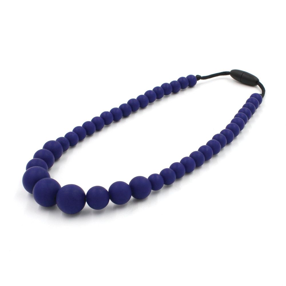 Navy Silicon rubber bead necklace - YuppyCollections