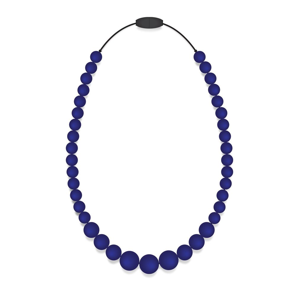 Navy Silicon rubber bead necklace - YuppyCollections