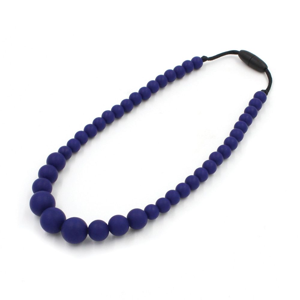 Navy Silicon rubber bead necklace - YuppyCollections