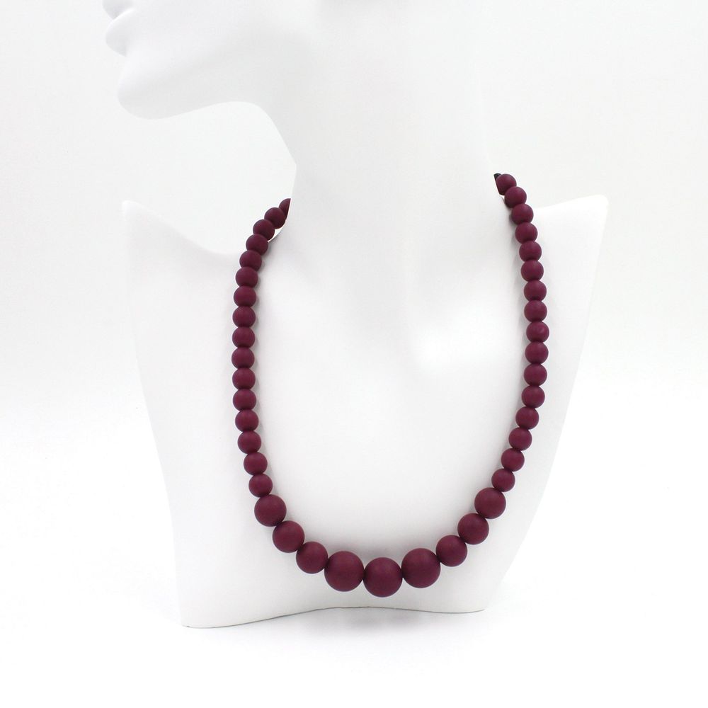 Red Wine Silicon rubber bead necklace - YuppyCollections