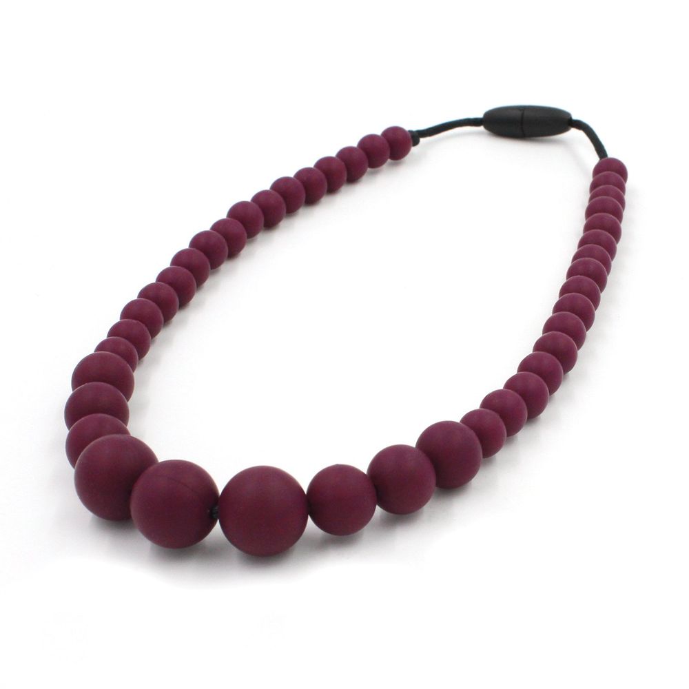 Red Wine Silicon rubber bead necklace - YuppyCollections