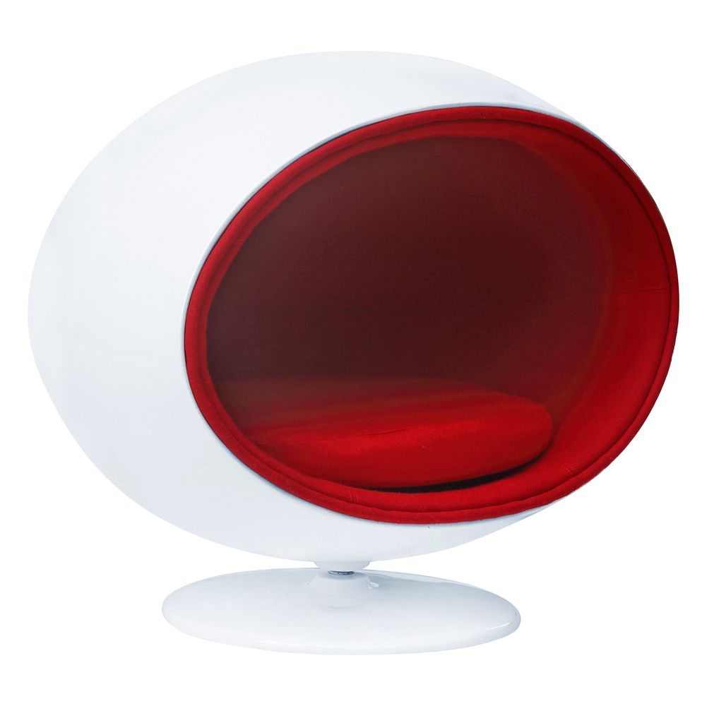 Modern Fiberglass Ball Pet Chair/Bed, Red - YuppyCollections