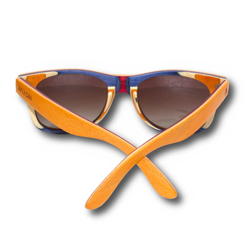 Recycled Skatedecks Halfpipe Orange Sunglasses by WUDN - YuppyCollections