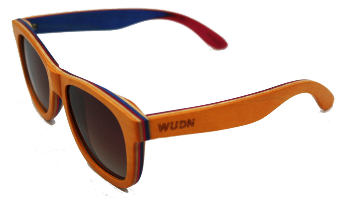 Recycled Skatedecks Halfpipe Orange Sunglasses by WUDN - YuppyCollections