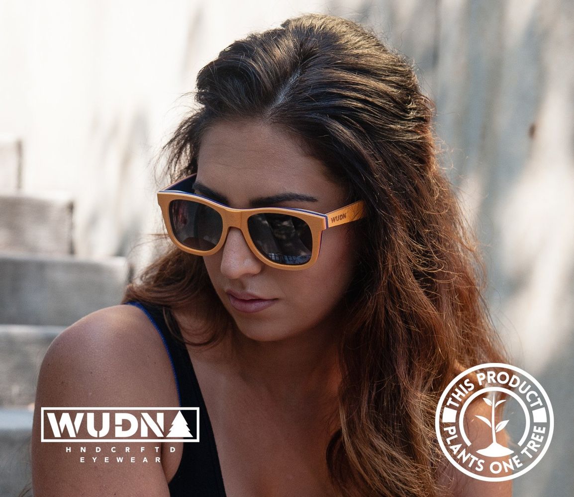 Recycled Skatedecks Halfpipe Orange Sunglasses by WUDN - YuppyCollections