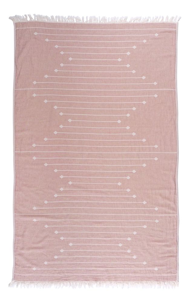 Connecting Dots Towel - Dusty Blush and White - YuppyCollections