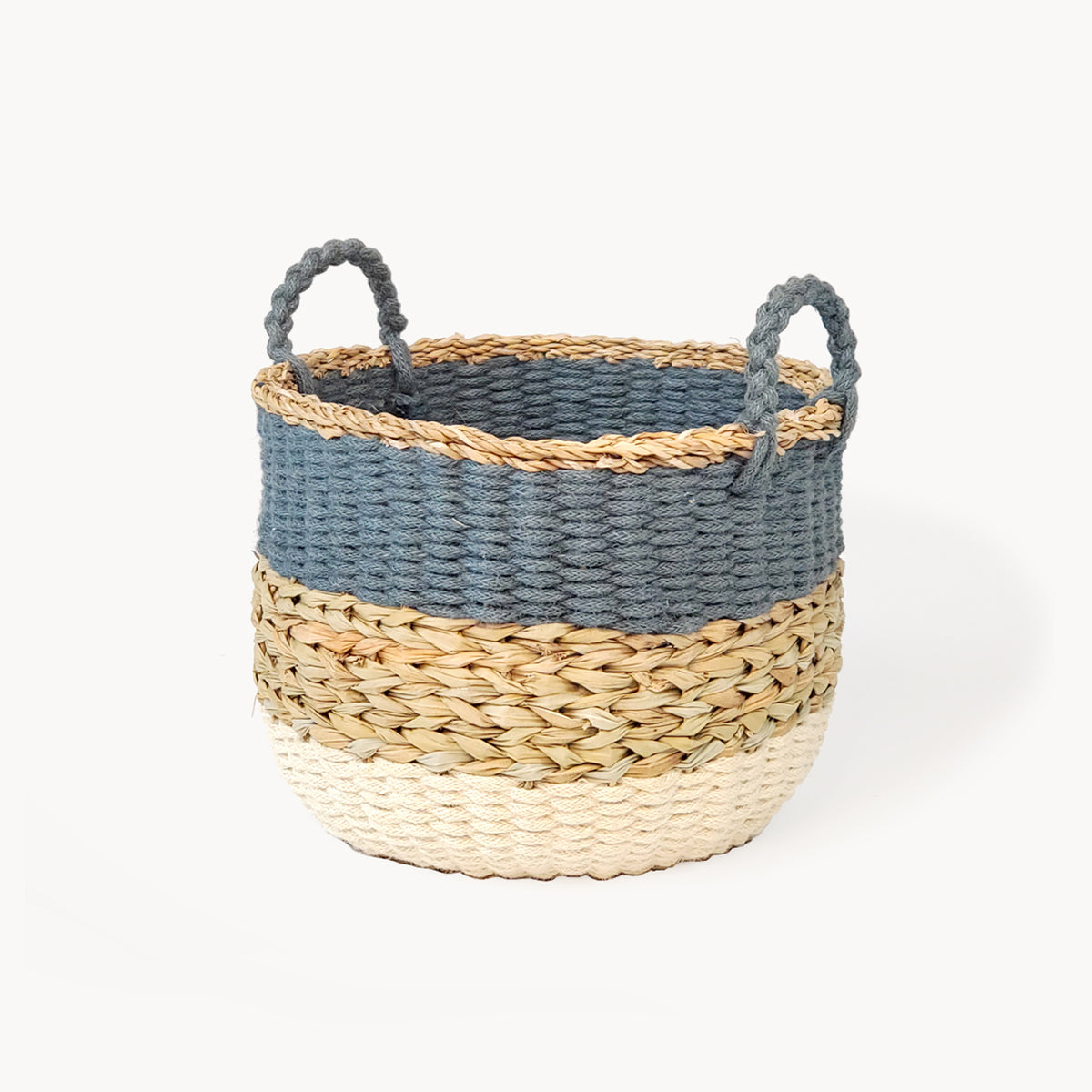 Ula Stripe Basket - Blue - YuppyCollections