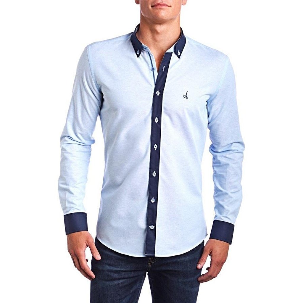 Passion Blue Slim Fit Dress Shirt - YuppyCollections