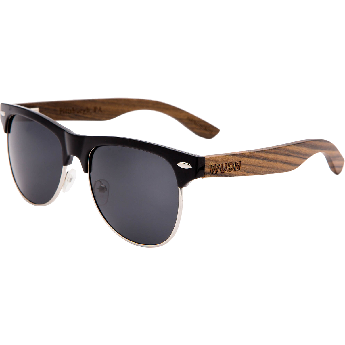 Mens & Women's Hybrid Zebrawood Clubmaster Sunglasses - Black Polarized Lenses - YuppyCollections