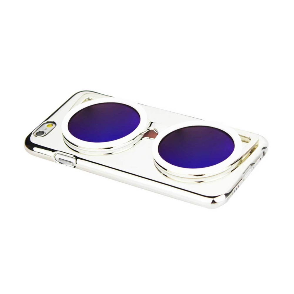 JEWELRY PLATED 3D SUNGLASSES IPHONE 6 CASE IN SILVER WHITE - YuppyCollections