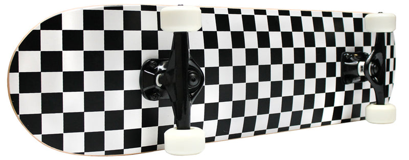 PRO Skateboard Complete Pre-Built CHECKER PATTERN 7.75 in Black/WhitePRO Skateboard Complete Pre-Built CHECKER PATTERN 7.75 in Black/White - YuppyCollections