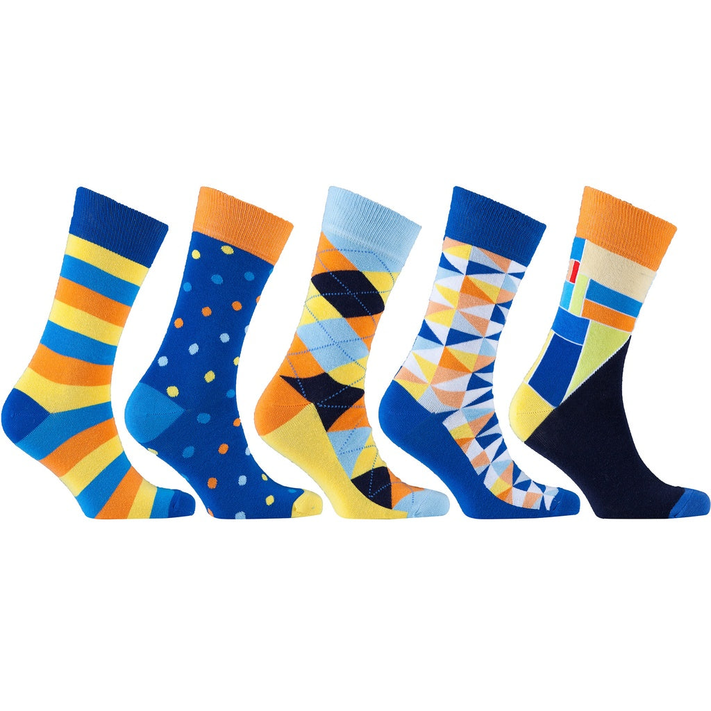 Men's 5-Pair Funky Mix Socks-3031 - YuppyCollections