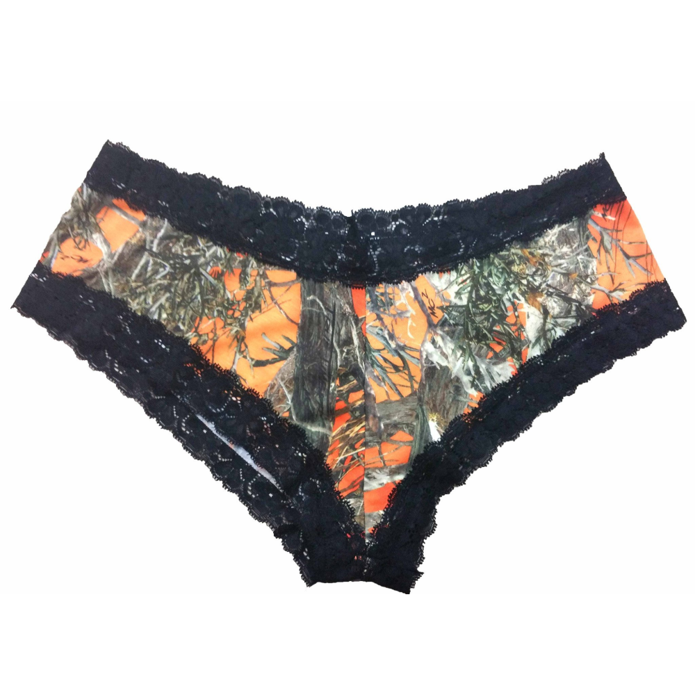 Women's Booty Lace Boy Shorts Authentic True Timber Lingerie Camo Panties - YuppyCollections