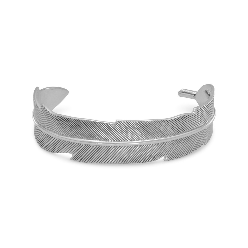 Oxidized Feather Cuff Bracelet - YuppyCollections