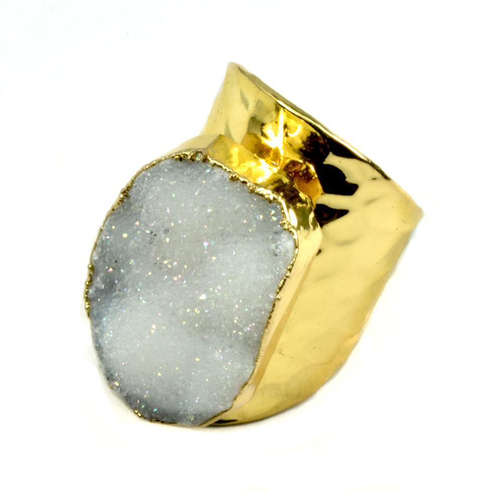 Amy Druzy Statement Ring in Gold - YuppyCollections