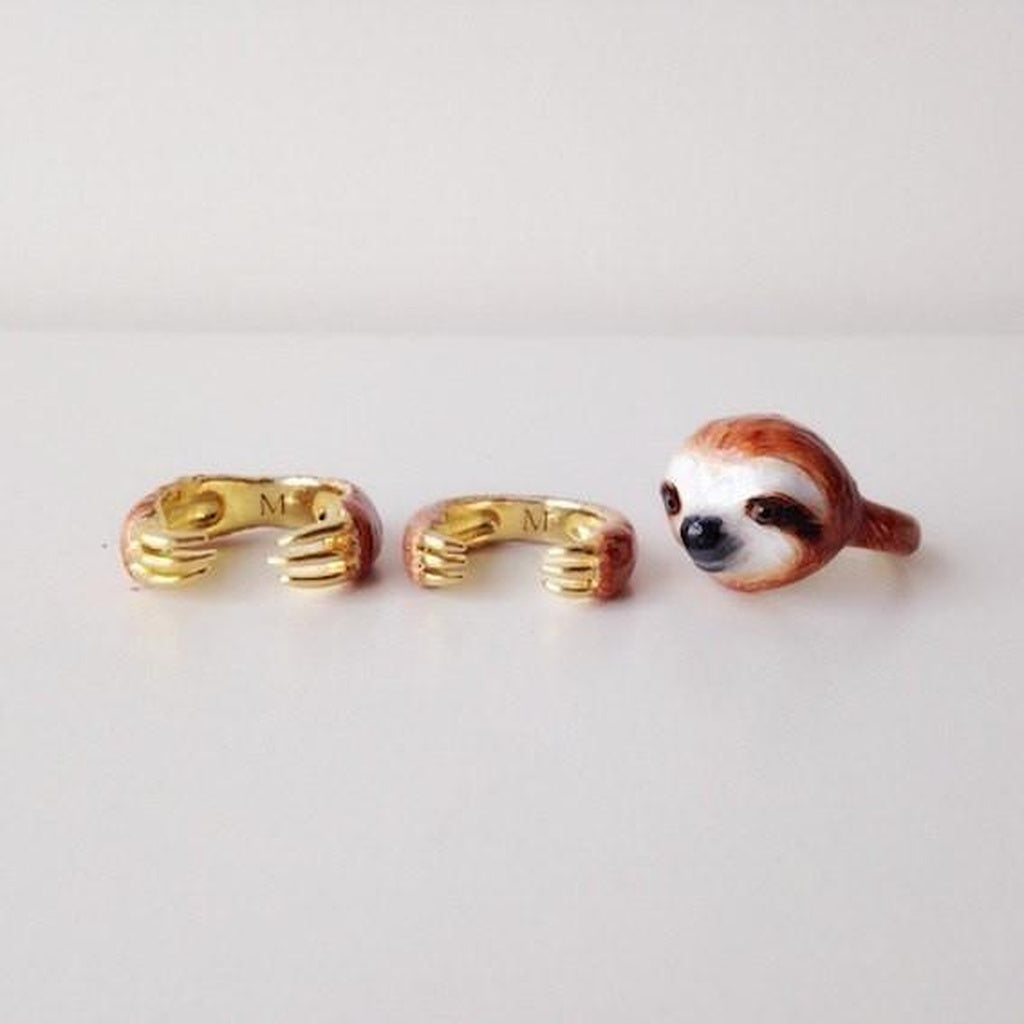 Mary Lou Orange Sloth Ring - YuppyCollections