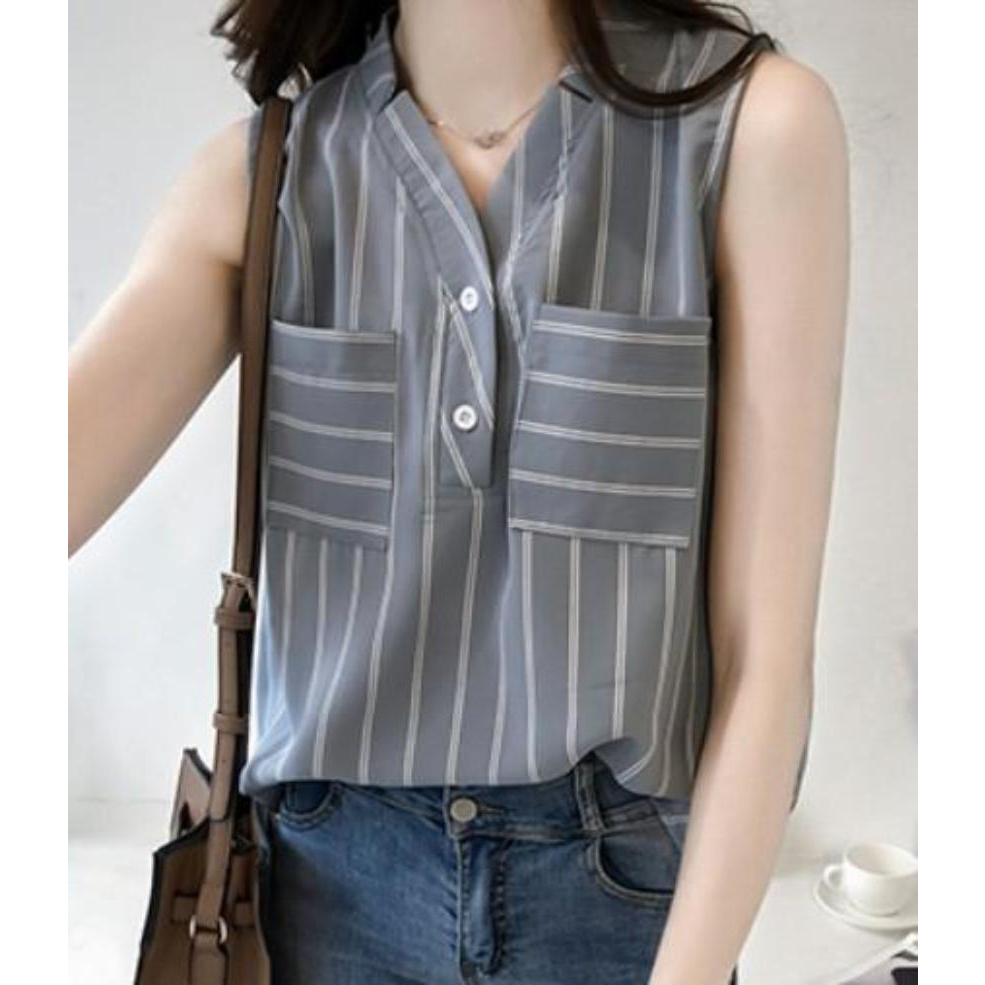 Womens V Neck Sleeveless Blouse - YuppyCollections