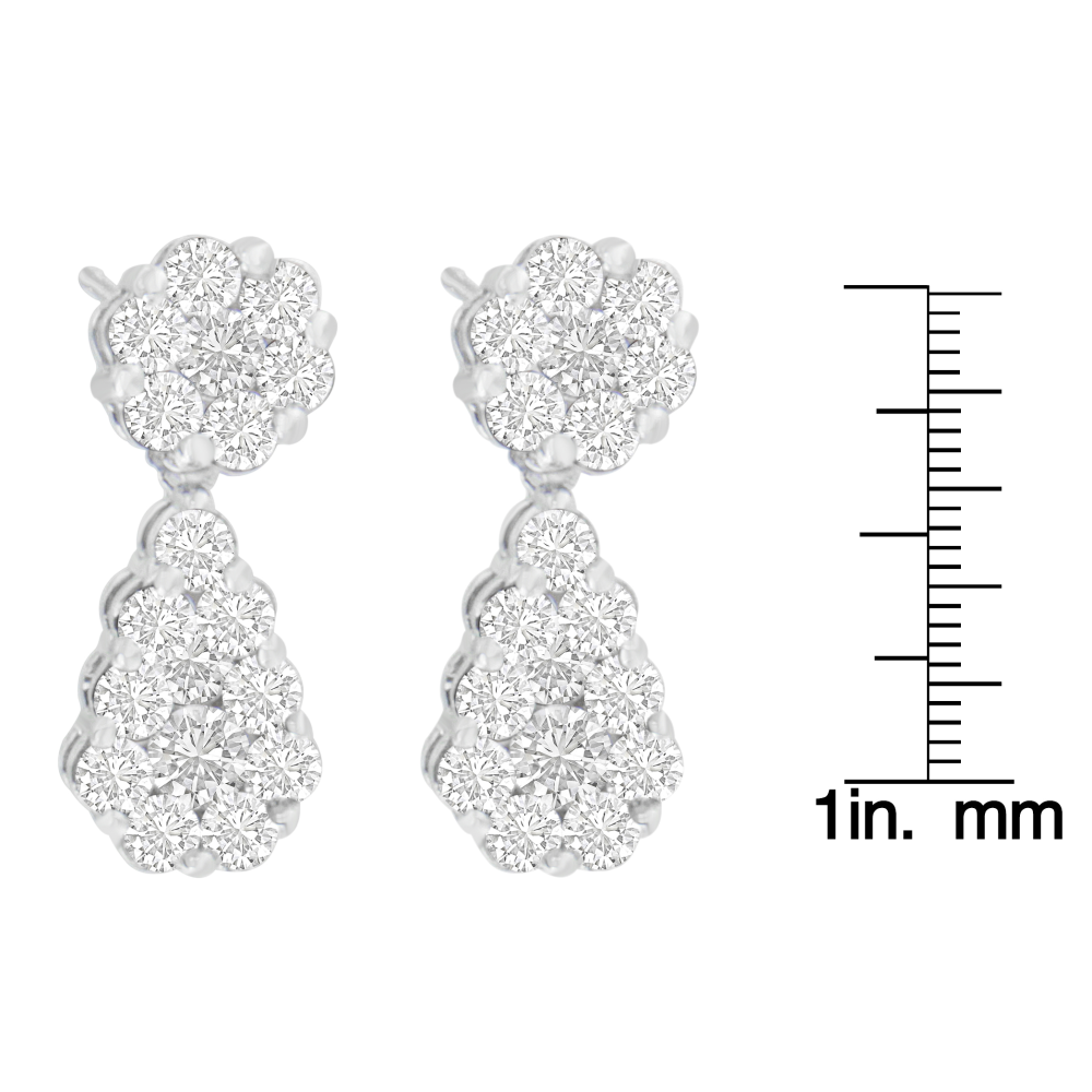 18K White Gold 3ct. TDW Round-cut Diamond Earrings (H-I,I1-I2) - YuppyCollections