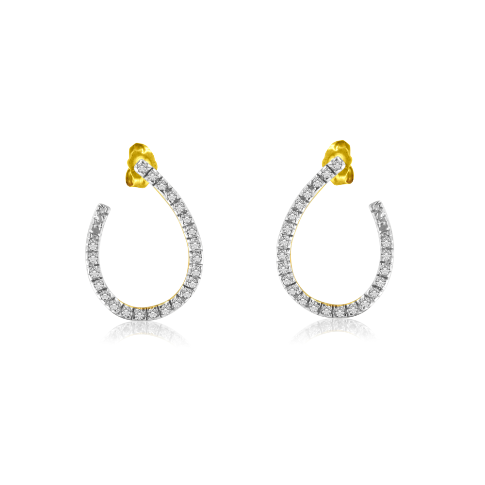 14K Yellow Gold 0.5 CTTW Diamond Hoop Earrings (H-I, I1-I2) - YuppyCollections