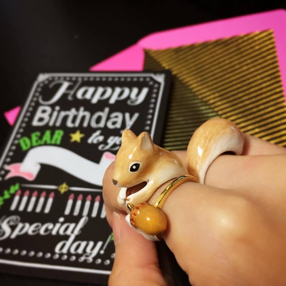 Mary Lou Orange Squirrel Ring - YuppyCollections