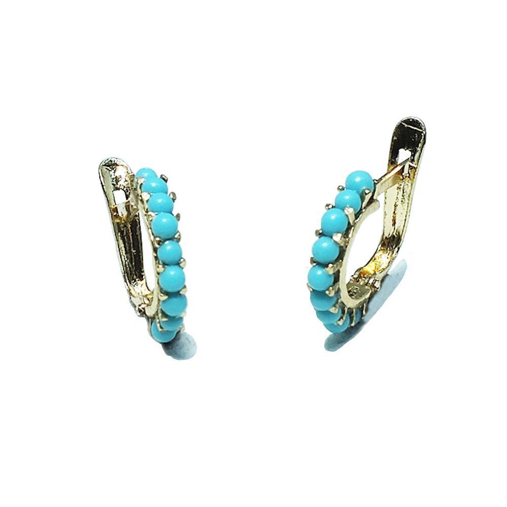 BecKids Half Huggie Turquoise Earrings - YuppyCollections