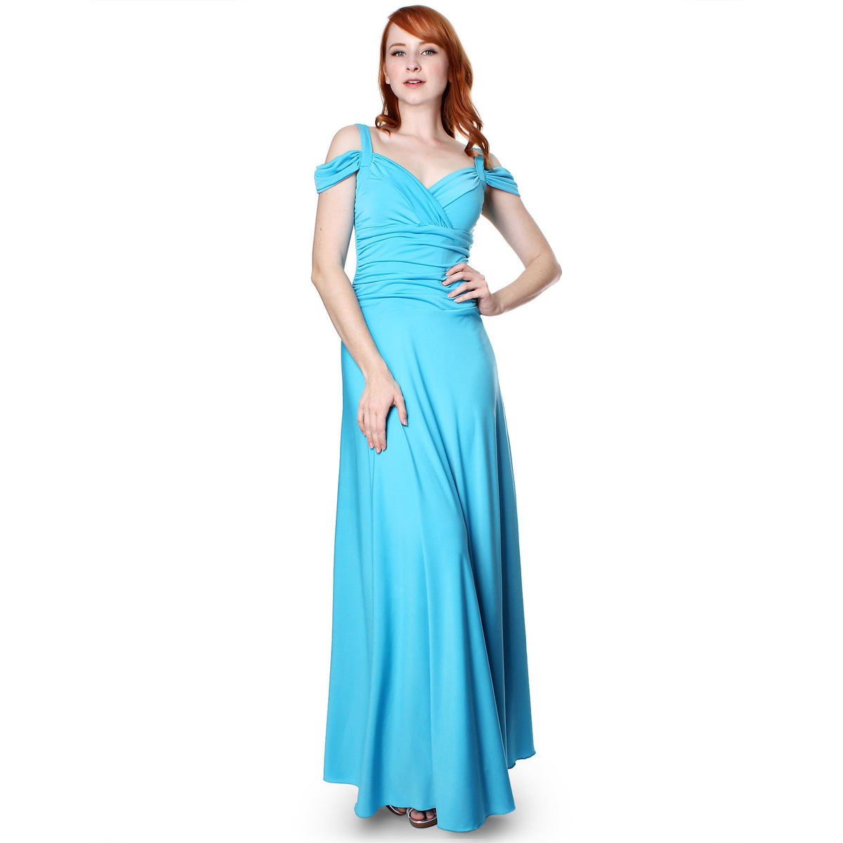 Evanese Women's Slip On Elegant Formal Long Evening Dress Full-Length Ball Gown - YuppyCollections