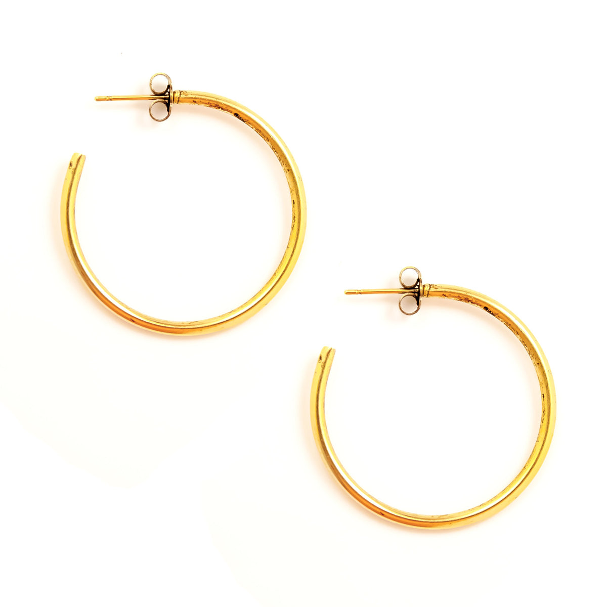 GOLD OXIDIZED HOOP EARRINGS - YuppyCollections