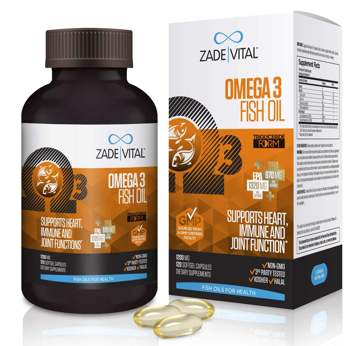 Ultra EPA DHA Omega-3 Fish Oil, 120 Softgels - YuppyCollections