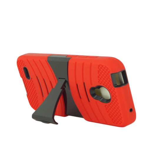 Alcatel One Touch Conquest 7046T Hybrid Silicone Case Cover Stand Red - YuppyCollections