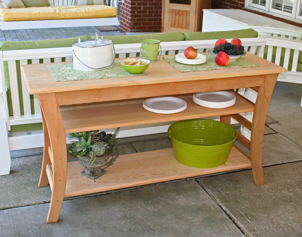 58" Cedar Entertaining Buffet Table - YuppyCollections