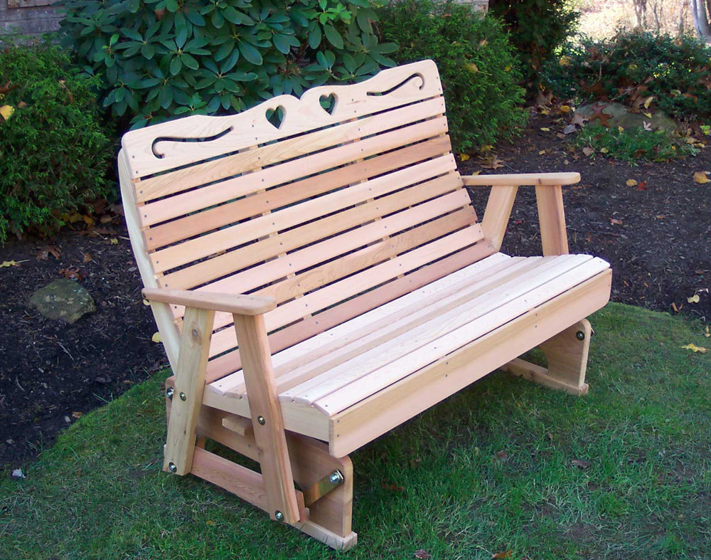 5' Cedar Royal Country Hearts Rocking Glider - YuppyCollections