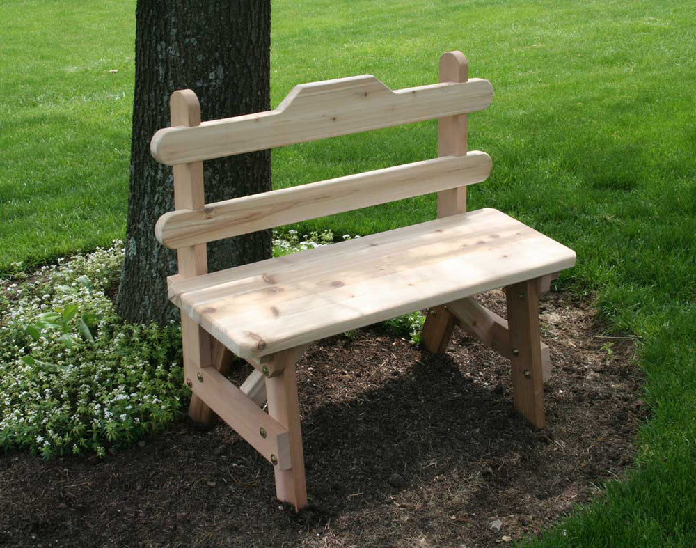 3' Cedar Tab Back Bench - YuppyCollections