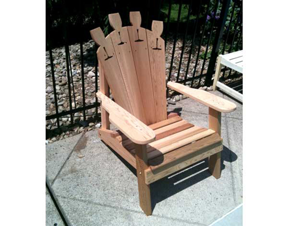 Cedar Wine Glass Adirondack Chair - YuppyCollections