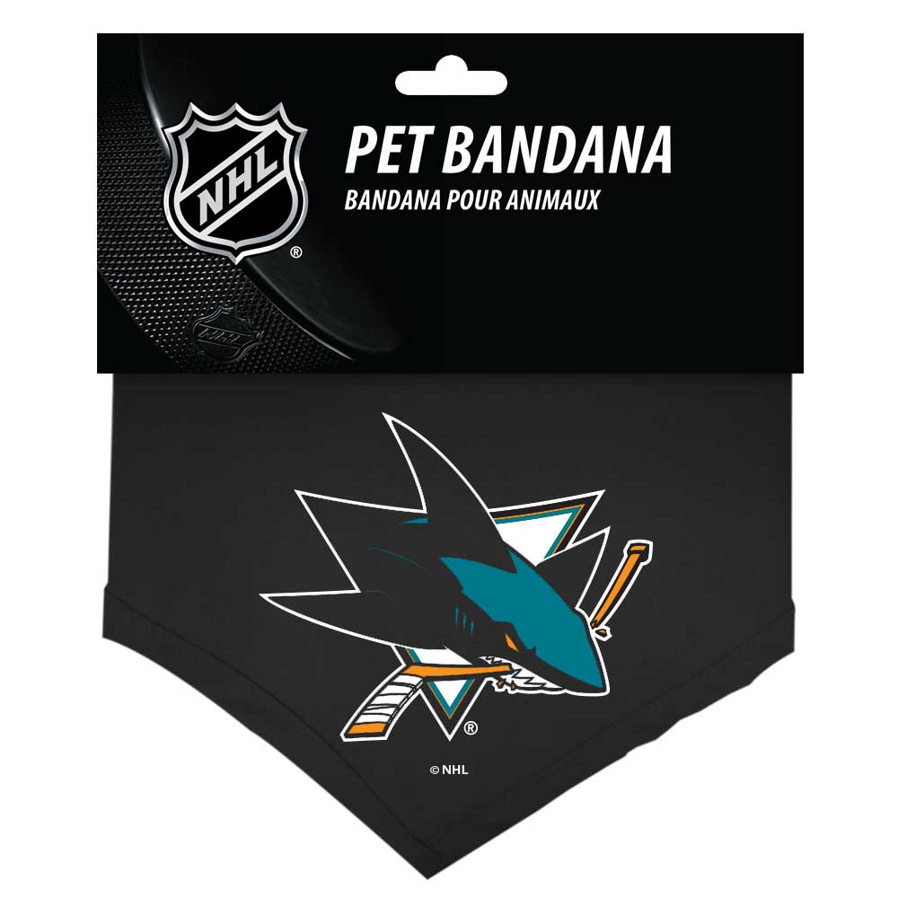 San Jose Sharks Dog Bandana - Cotton - Large - YuppyCollections