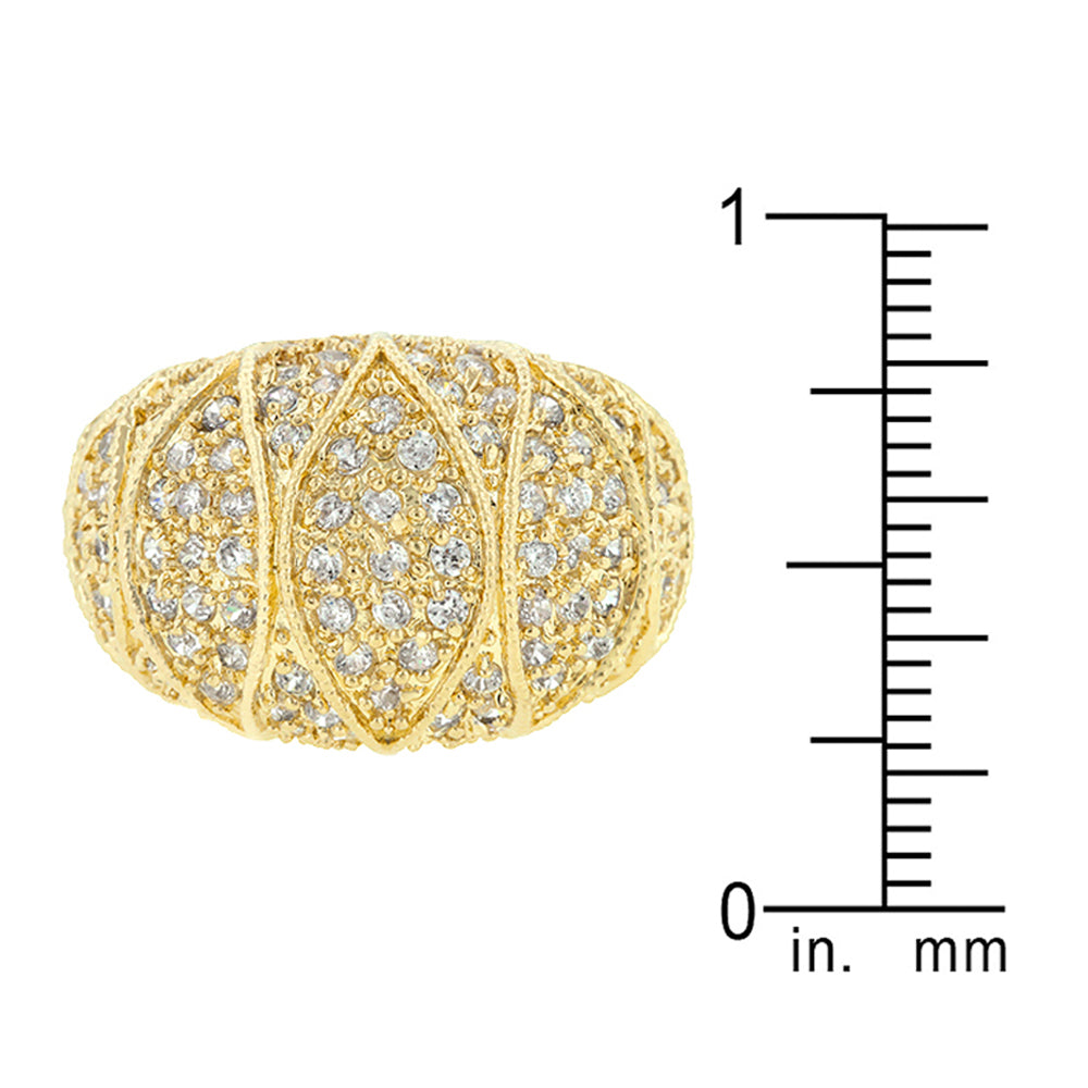 Goldeneye Clear Cubic Zirconia Cocktail Ring Size 8 - YuppyCollections