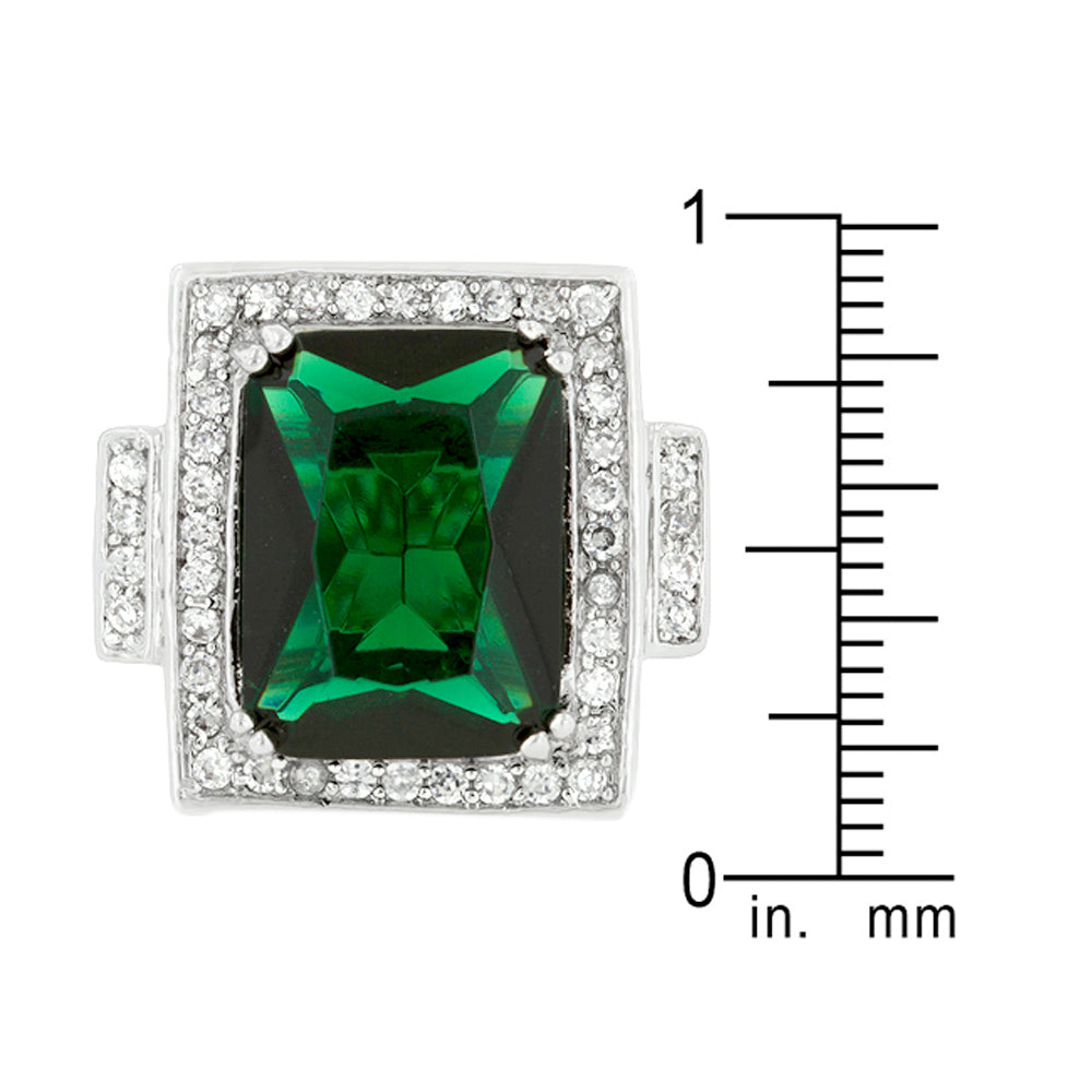 Emerald Green Classic Cocktail Ring Size 10 - YuppyCollections