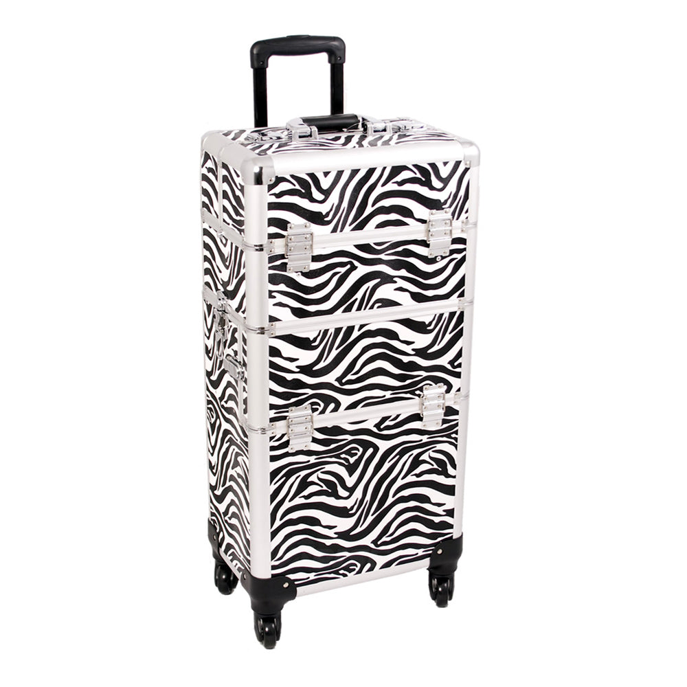 Zebra Trolley Makeup Case - I3161 - YuppyCollections