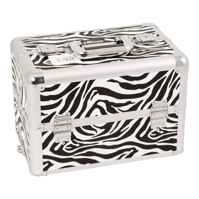 Zebra Trolley Makeup Case - I3161 - YuppyCollections