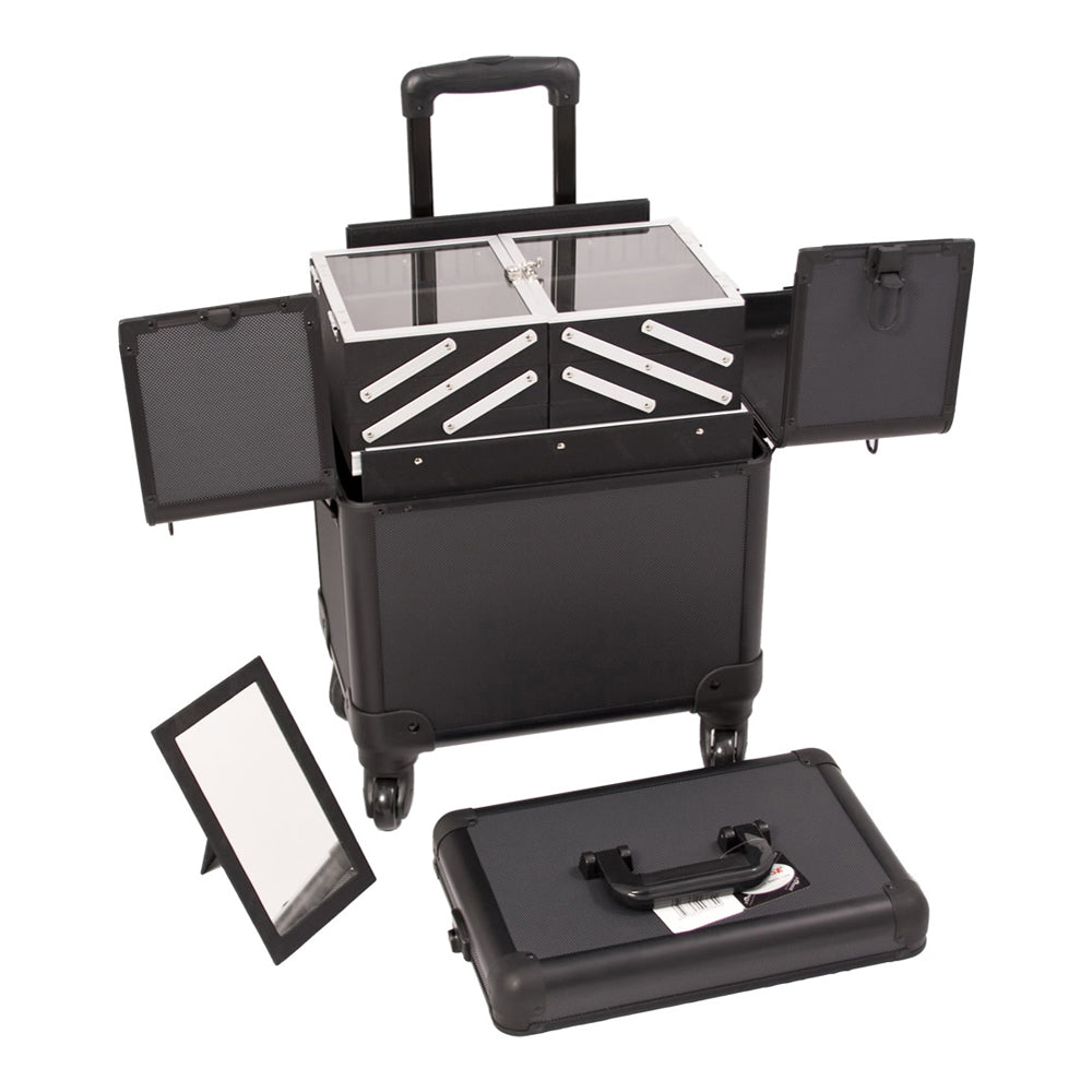 Black Dot Trolley Makeup Case - I3264 - YuppyCollections