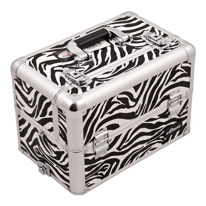 Zebra Trolley Makeup Case - I3761 - YuppyCollections