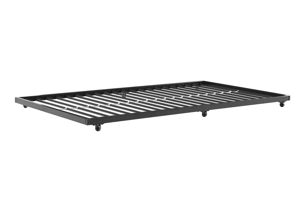 WE Furniture Twin Roll-Out Trundle Bed Frame - Black - YuppyCollections