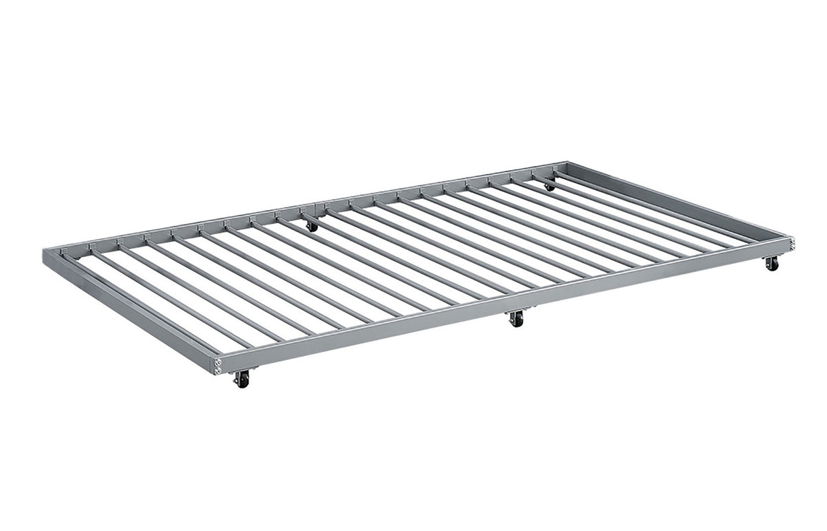 WE Furniture Twin Roll-Out Trundle Bed Frame - Silver - YuppyCollections