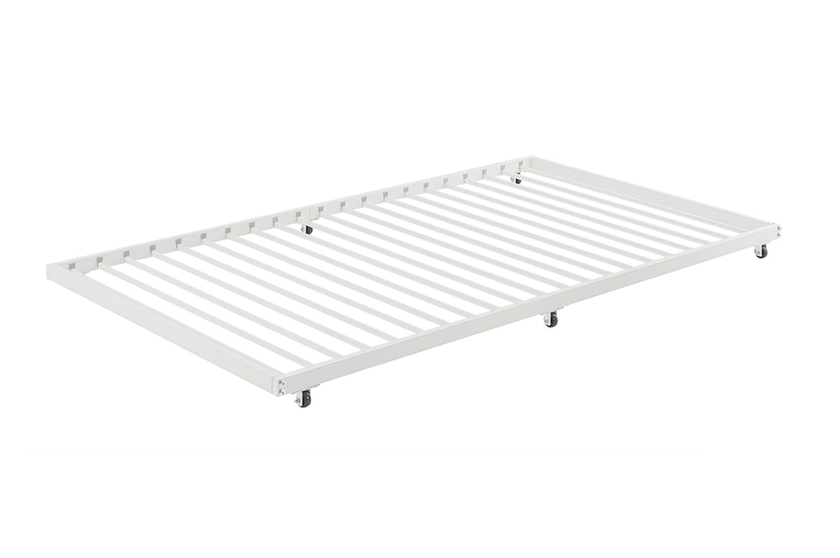 WE Furniture Twin Roll-Out Trundle Bed Frame - White - YuppyCollections