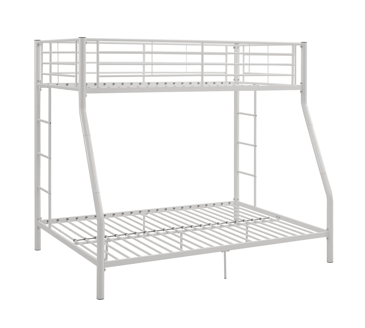 WE Furniture Kids Premium Sturdy Steel Frame Twin over Full Bunk Bed - White - YuppyCollections