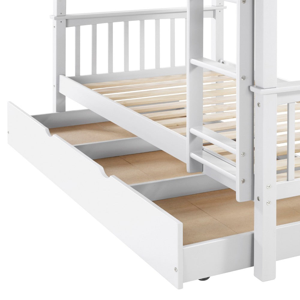 WE Furniture Kids Durable Solid Wood Twin Trundle - White - YuppyCollections