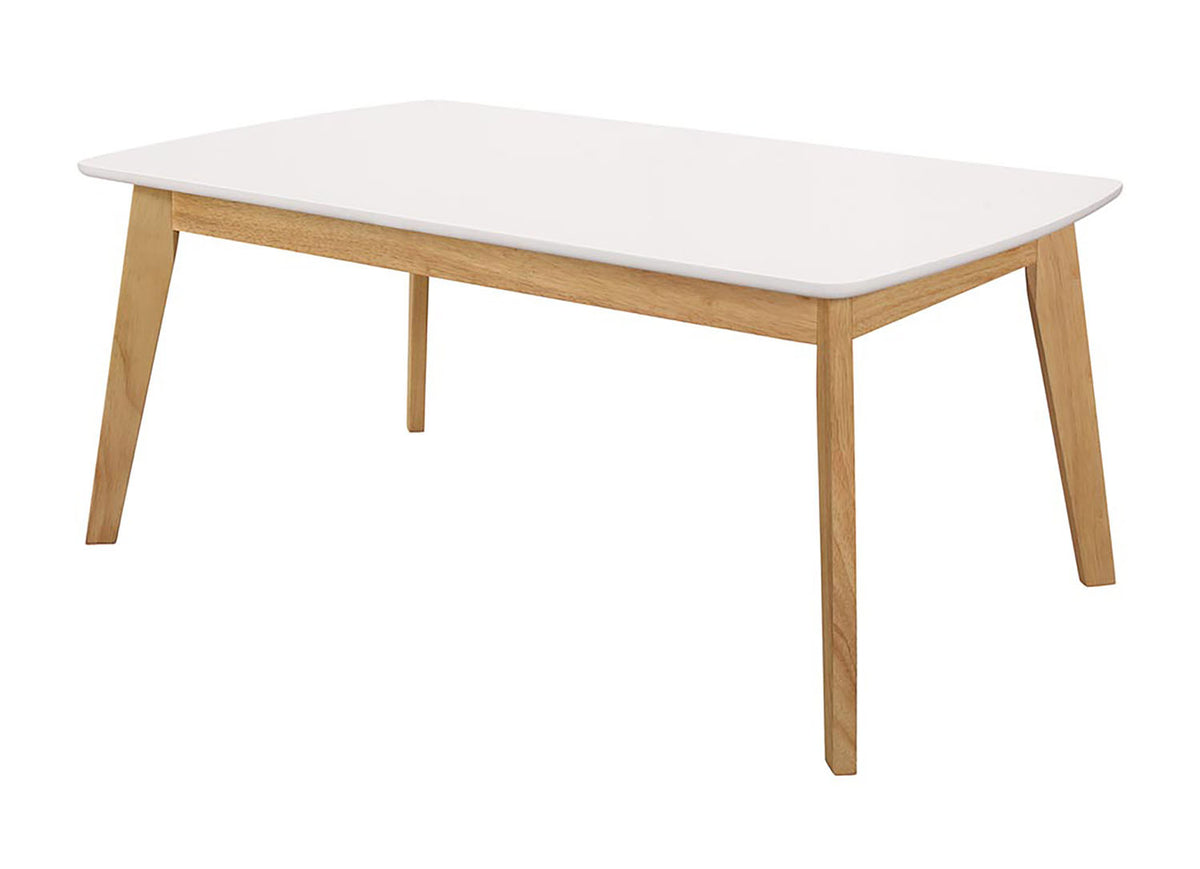 WE Furniture Retro Modern Coffee Table - White/Natural - YuppyCollections