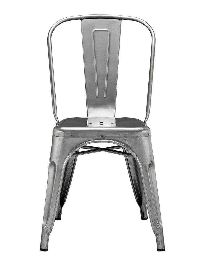 Stackable Metal Cafe Bistro Chair - Gun Metal Silver - YuppyCollections