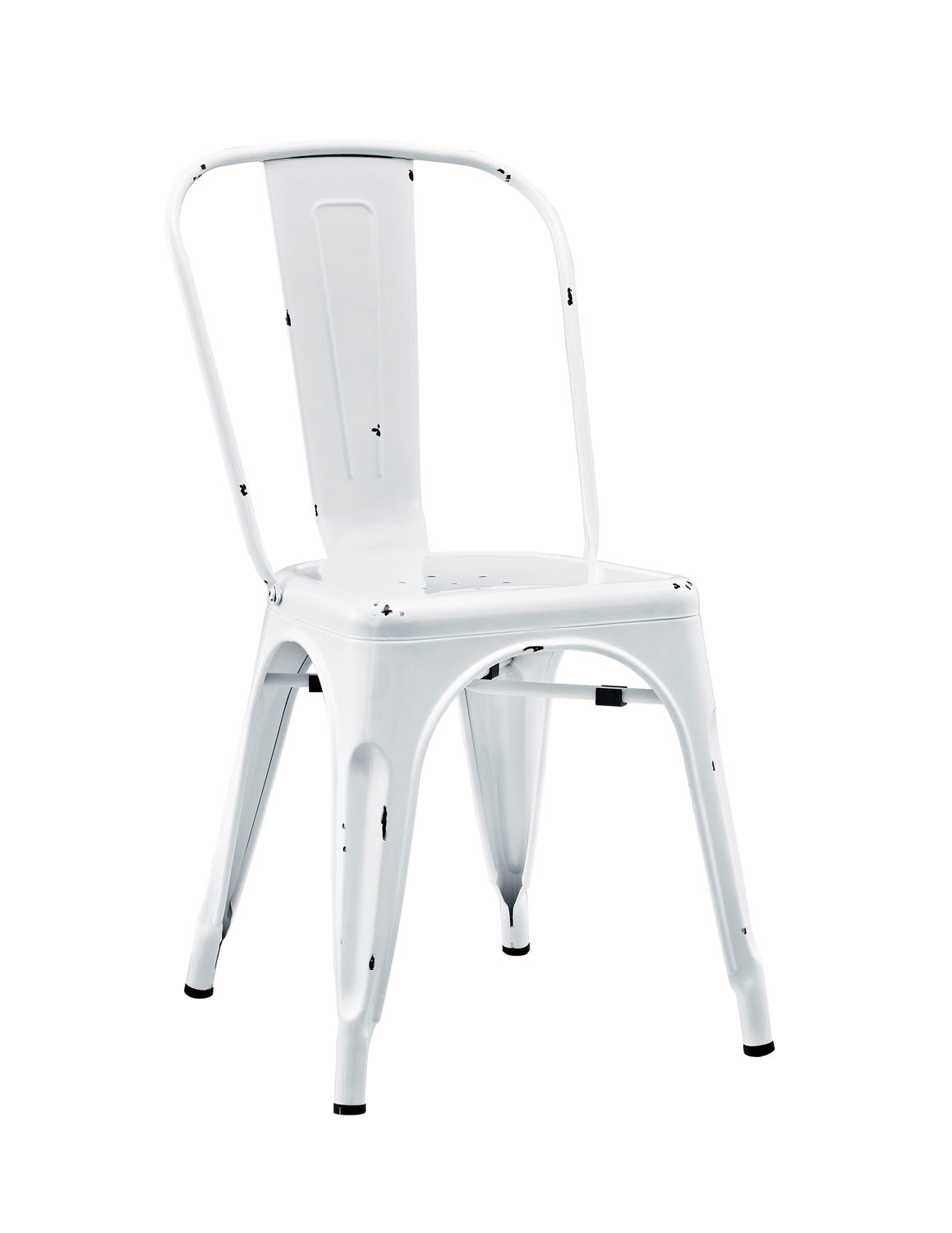 Stackable Metal Cafe Bistro Chair - Antique White - YuppyCollections