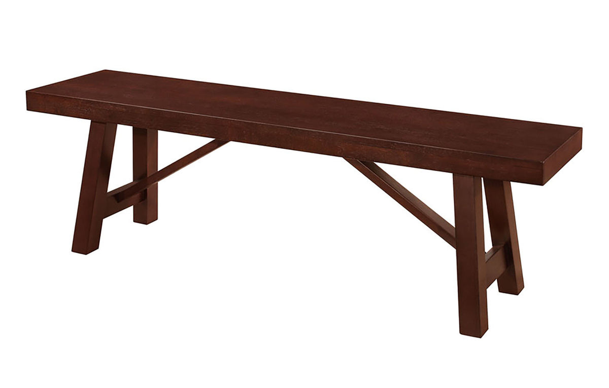 60" Solid Wood Trestle Dining Bench - Espresso - YuppyCollections