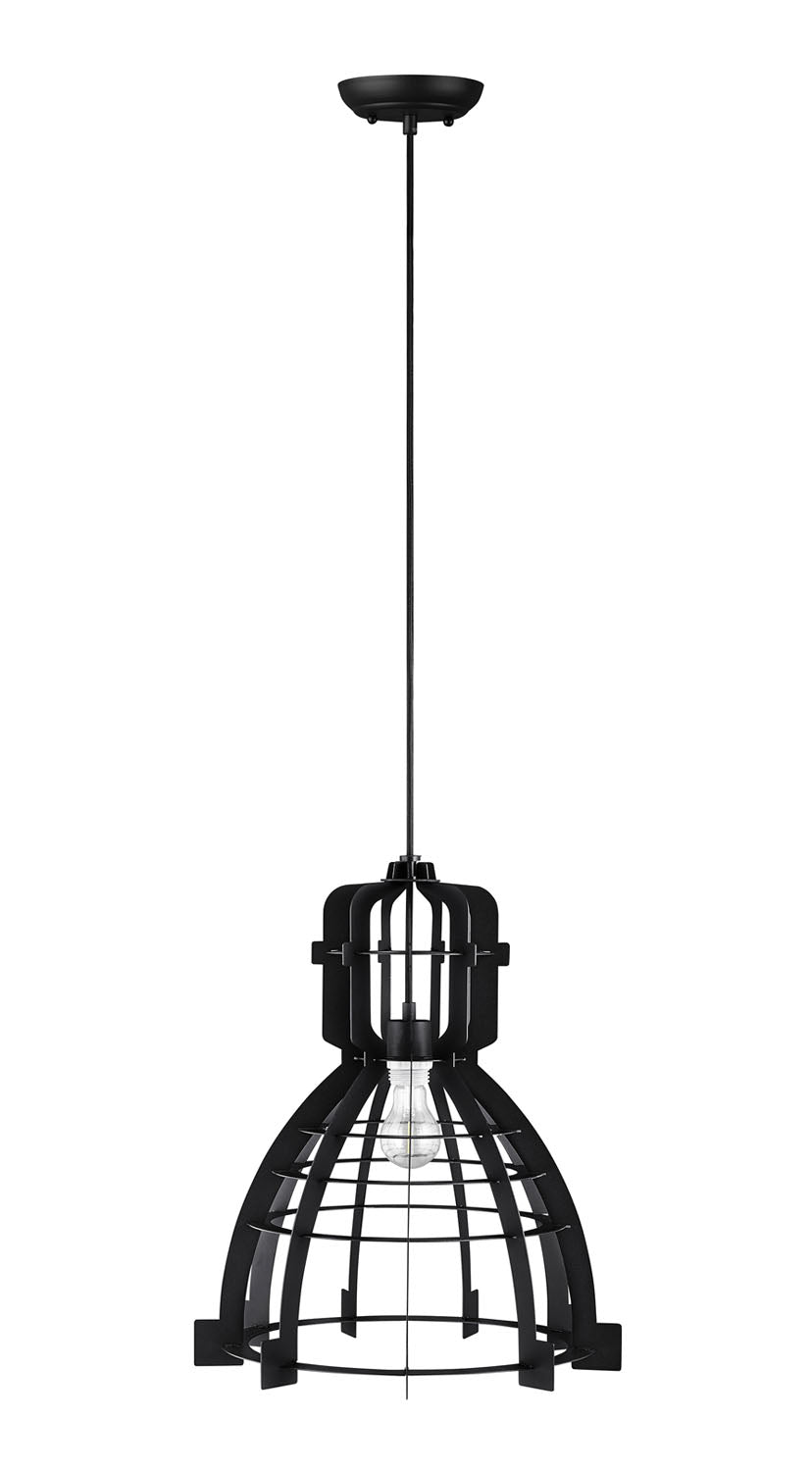 WE Furniture 16" Living Room Factory Slice Pendant Light - Black - YuppyCollections